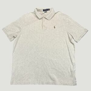 Polo Ralph Lauren Classic Fit Polo Shirt XL Heathered Beige Short Sleeve Cotton